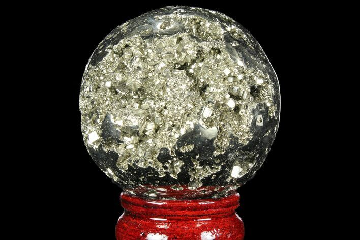 Polished Pyrite Sphere - Peru #98004